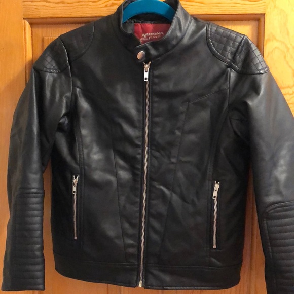 Arizona Jean Company Other - Boys Arizona Moto Black Faux Leather Jacket (8-10)